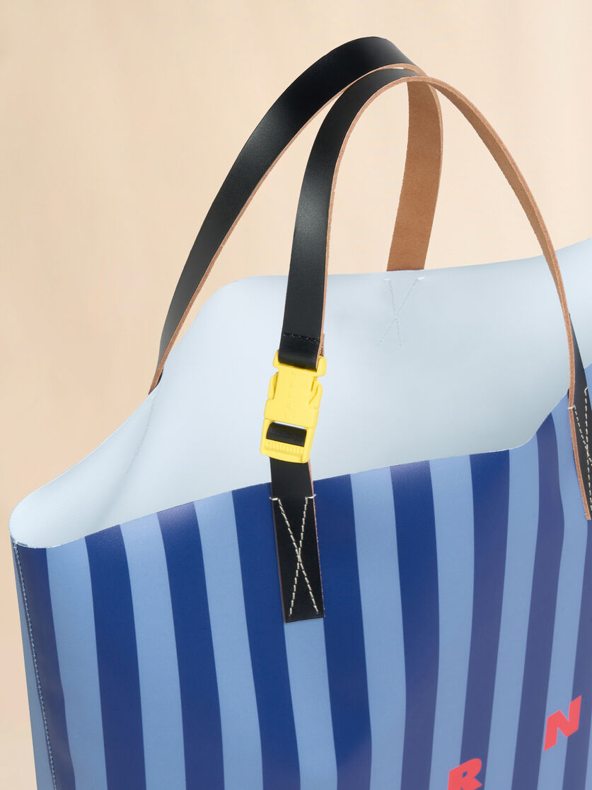 Blue striped Tribeca shopping bag with Marni logo - Shopping Bags - Image 3