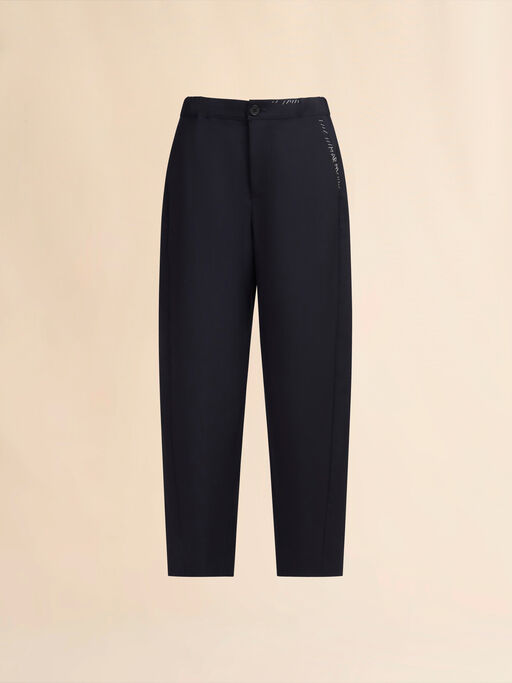 Deep blue tropical wool trousers with Marni Mending - Pants