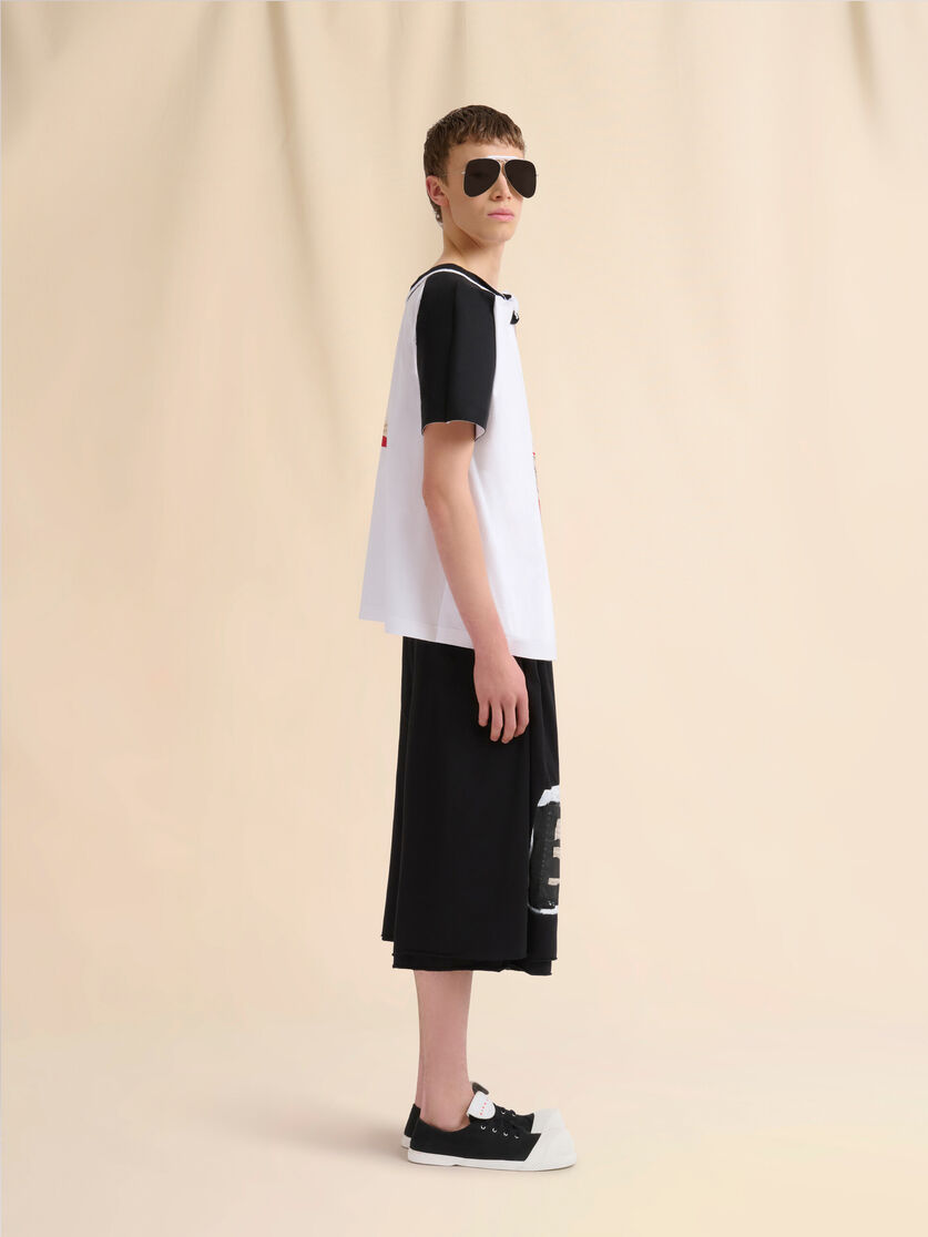 White cotton tank top with fawn print - Shirts - Image 5