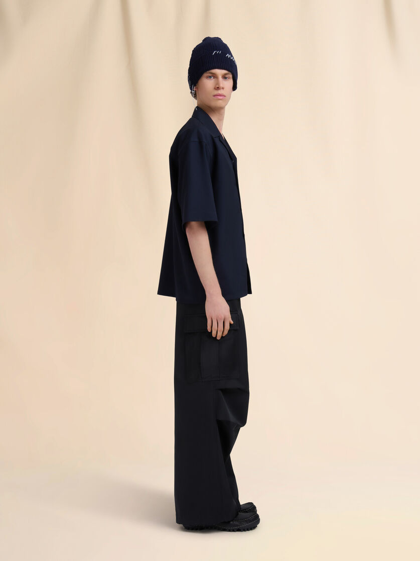 Black water-repellent taffeta cargo pants - Pants - Image 5