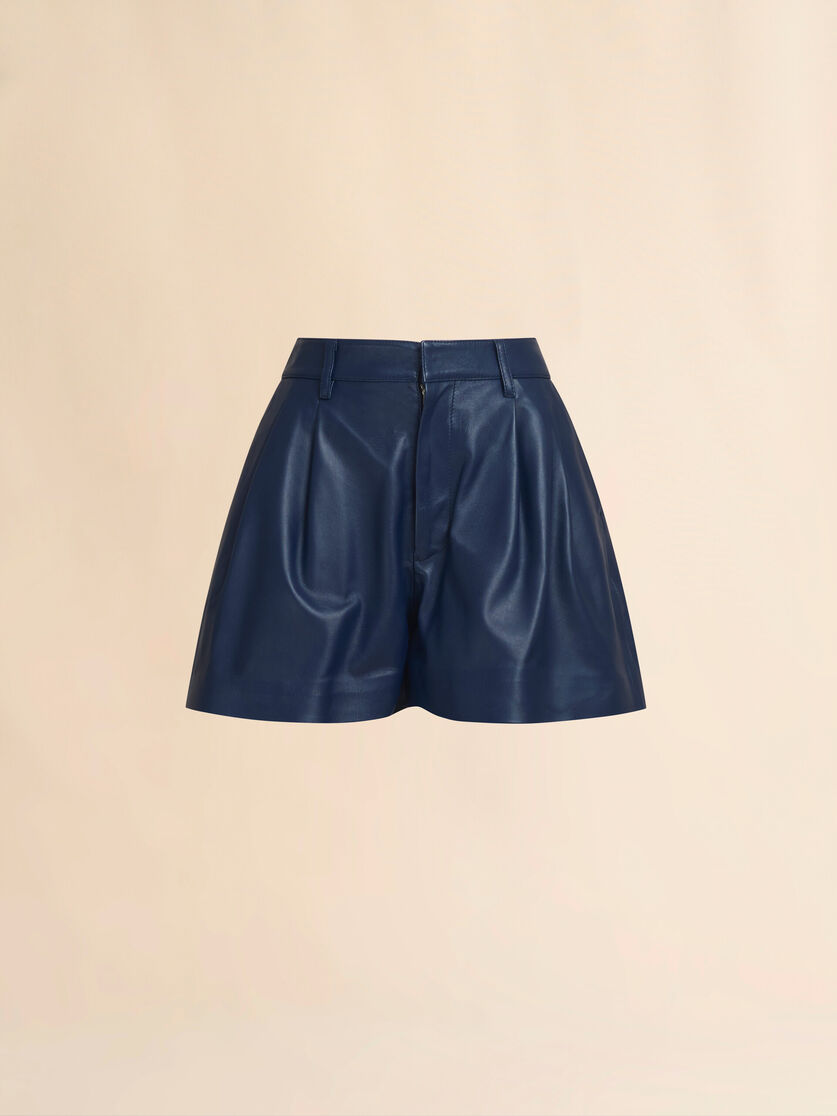 Blue nappa shorts - Pants - Image 1