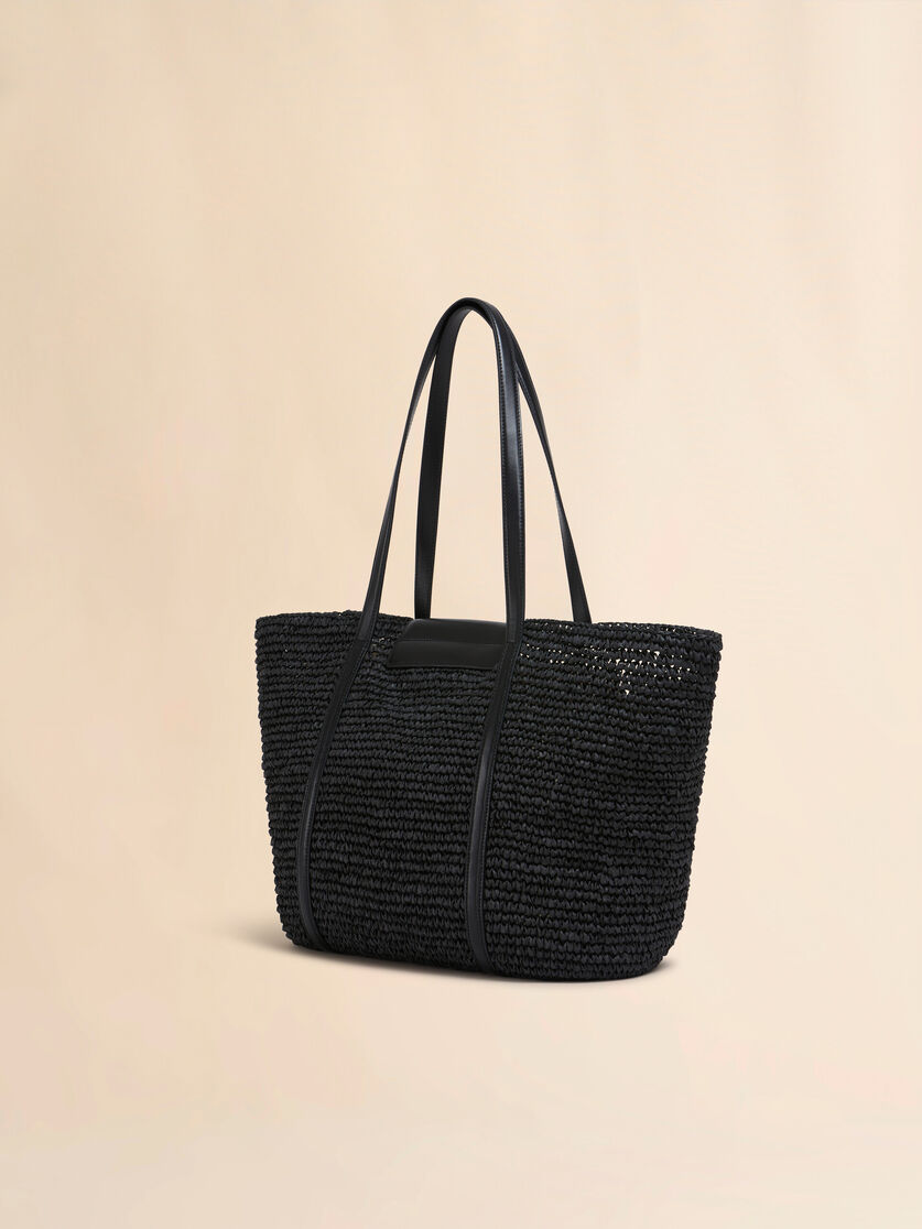 Medium black raffia-effect Trunkaroo beach bag - Shopping Bags - Image 3