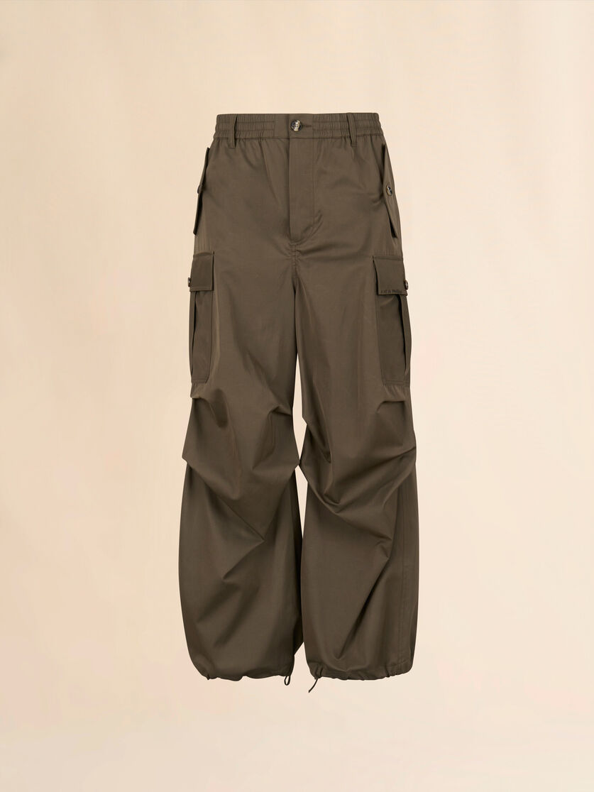 Black water-repellent taffeta cargo pants - Pants - Image 1