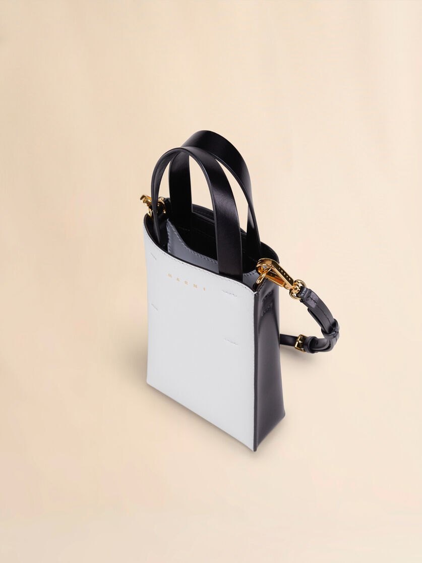 MUSEO nano bag in black shiny leather - Shopping Bags - Image 3