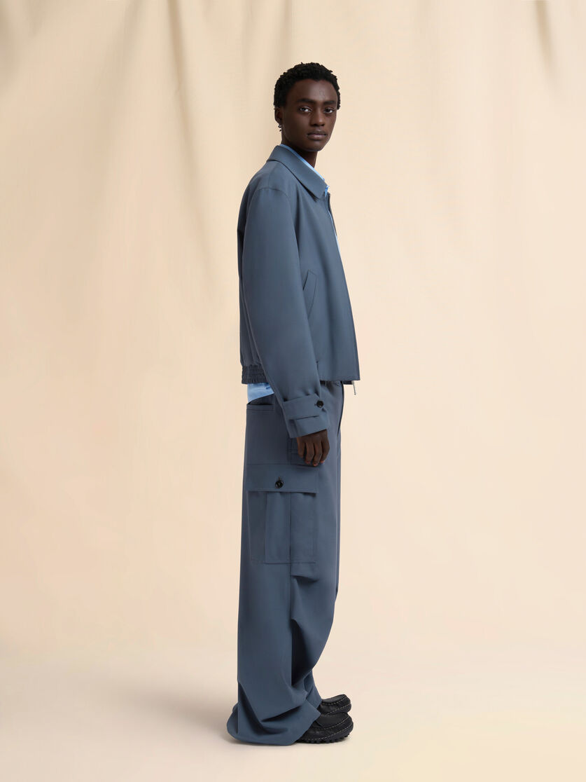 Grey wool cargo pants with Marni Symbol - Pants - Image 5
