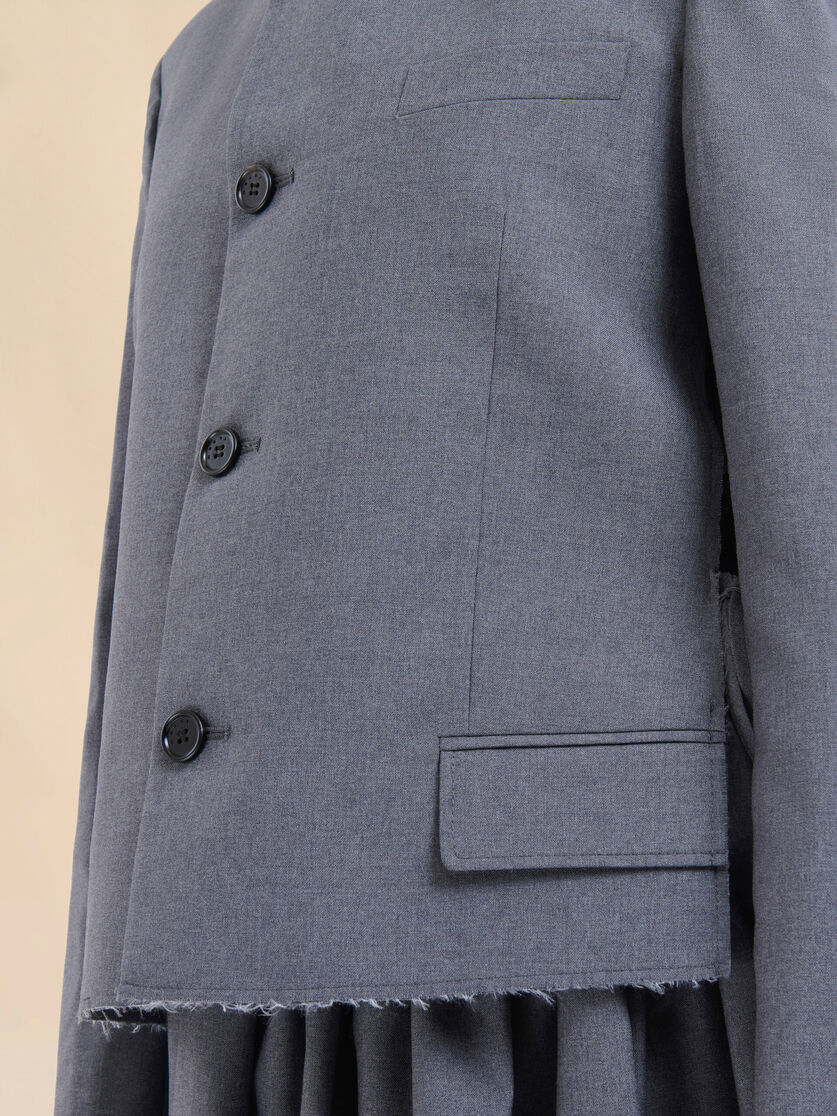 Chaqueta coreana de lana gris con bordado Marni Symbol - Chaquetas - Image 5