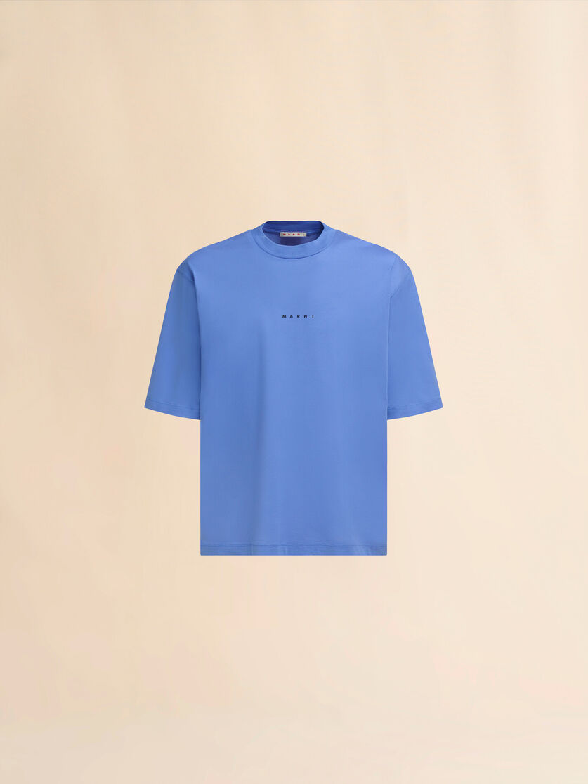 Pink organic cotton T-shirt with logo - Shirts - Image 1