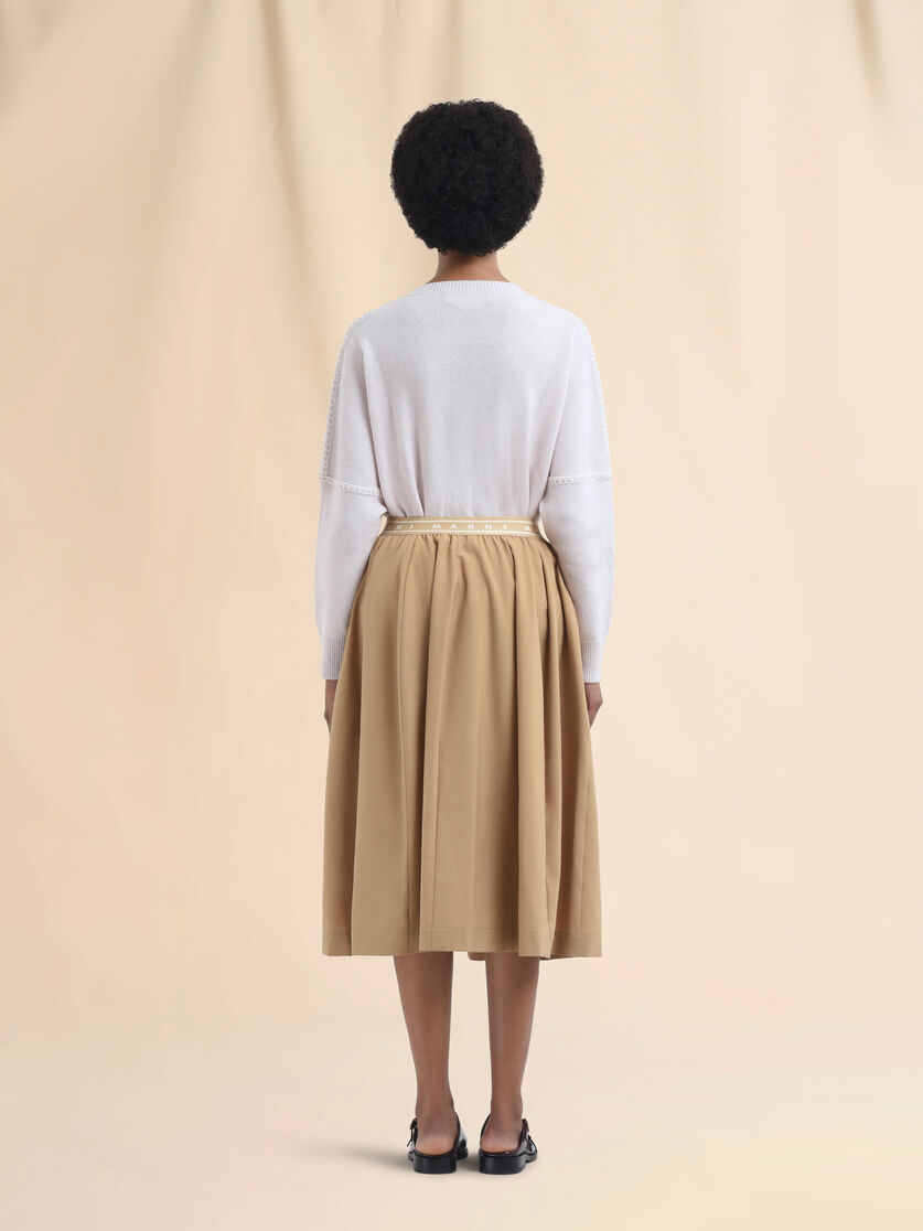 Beige wool blend midi skirt with Marni Symbol - Skirts - Image 3