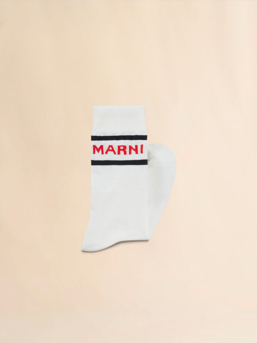 Green cotton socks with logo cuffs - Socks - Image 2