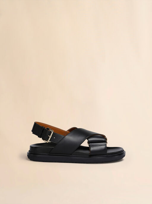 Fussbett de piel negra - Sandalias