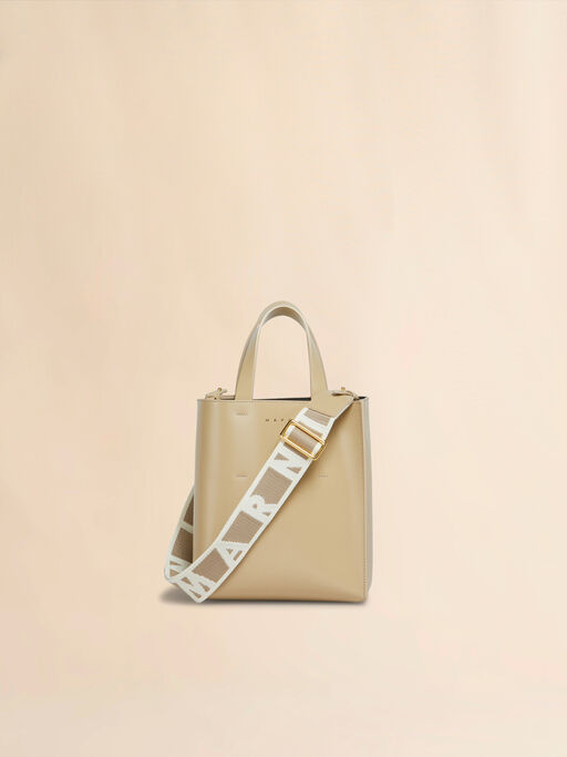 Museo Bag Mini en piel beige - Bolsos shopper