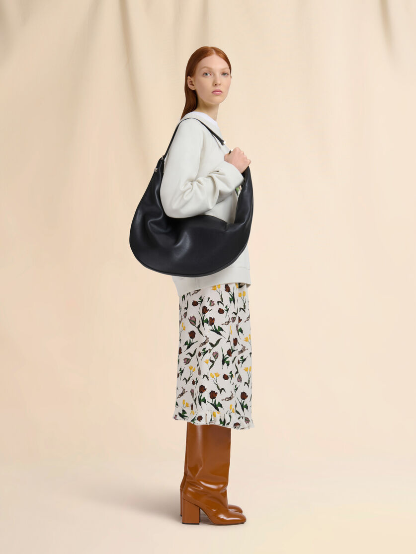 Black leather Dot medium hobo bag - Shoulder Bags - Image 2
