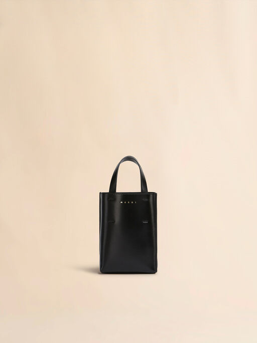 Bolso nano MUSEO de piel negra - Bolsos shopper