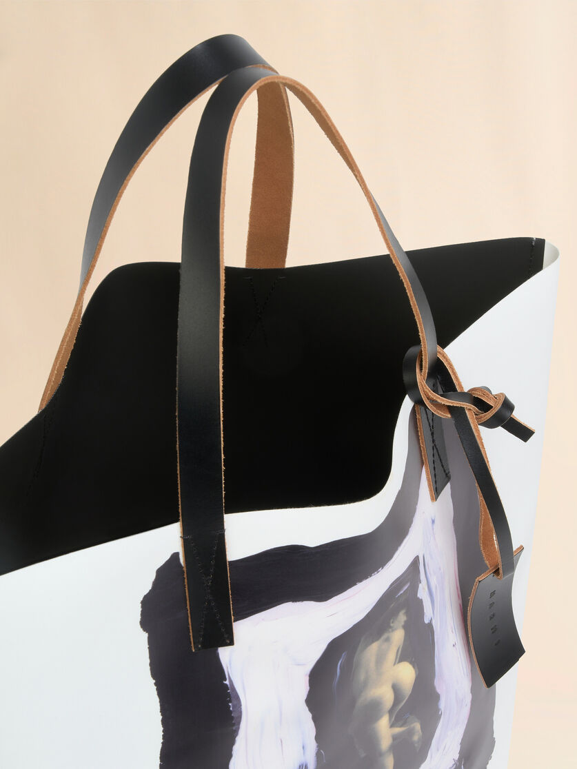 White and black Tribeca tote with naked figure print - Shopping Bags - Image 4