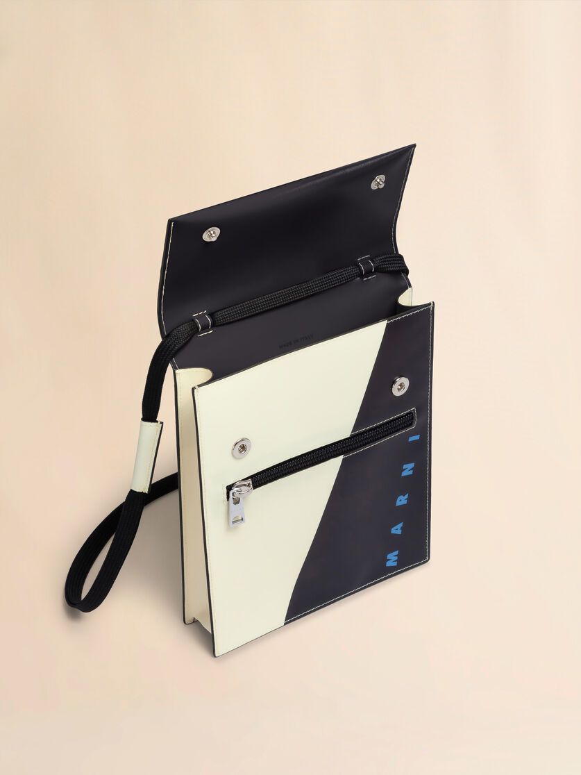 White and black Tribeca pouch with shoelace strap - Shoulder Bag - Image 3