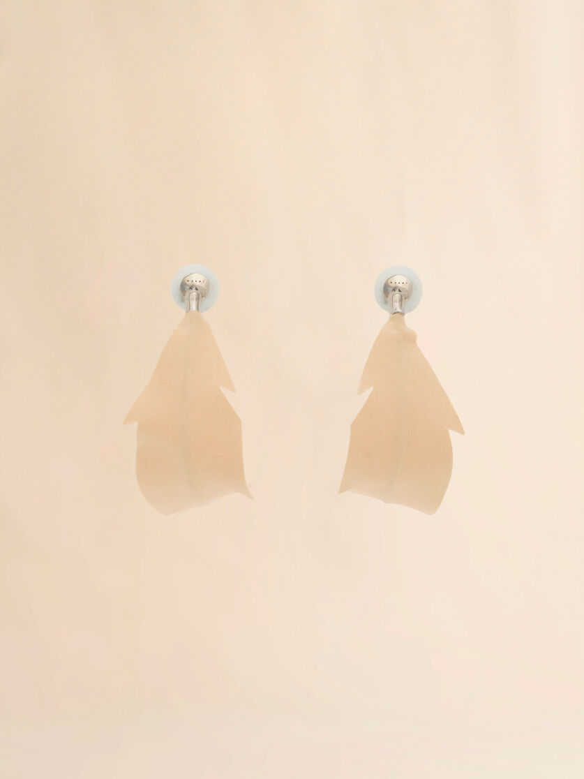 Black fabric feather earrings - Earrings - Image 3