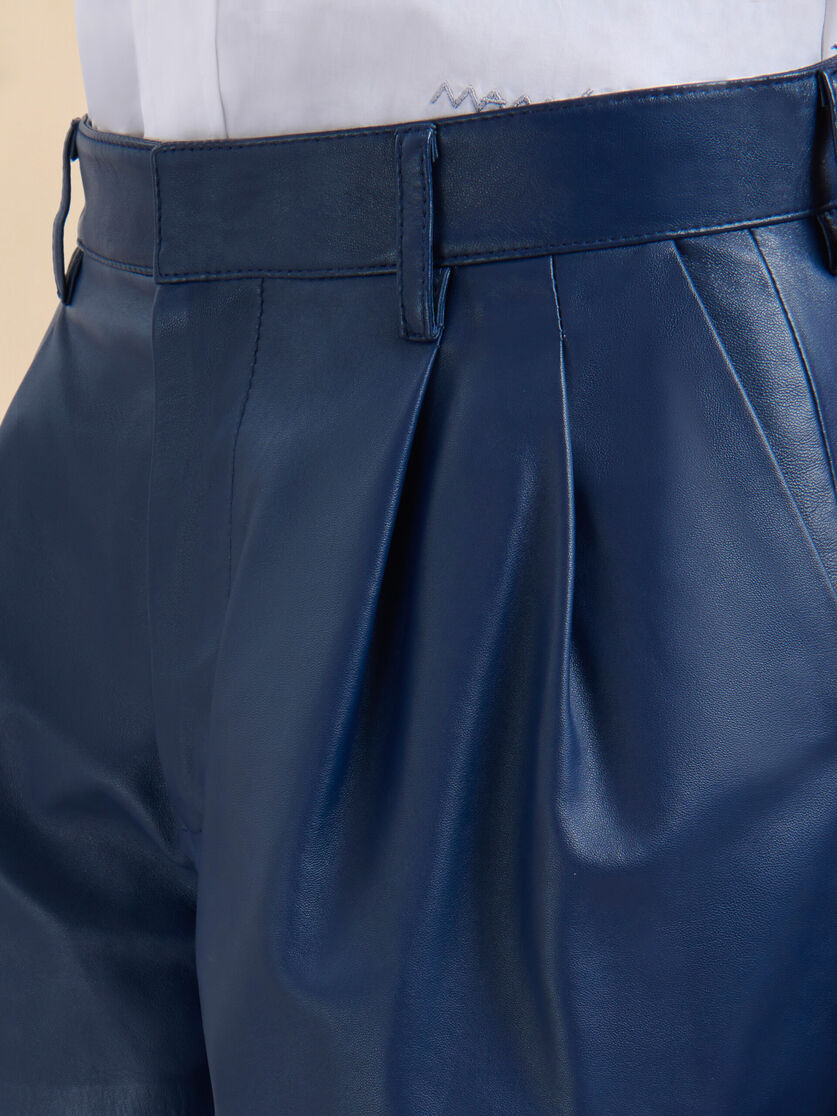 Blue nappa shorts - Pants - Image 4