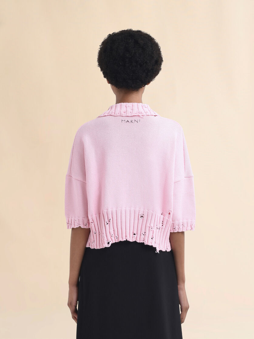 Pink cotton polo shirt with Marni Symbol - Shirts - Image 3