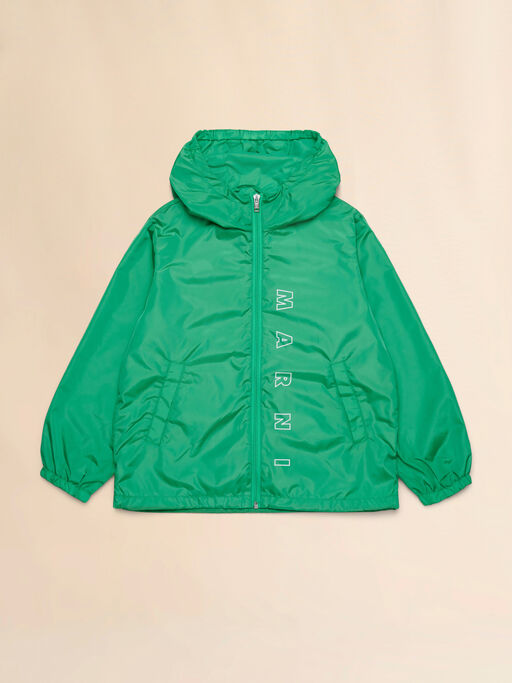 Green windbreaker jacket with logo - Jackets