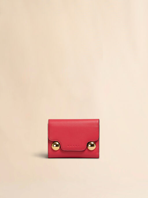 Red leather Trunkaroo trifold wallet - Wallets