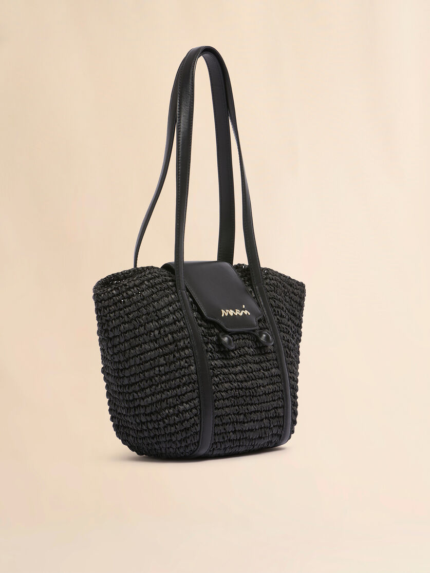 Small black raffia-effect Trunkaroo beach bag - Shopping Bags - Image 6