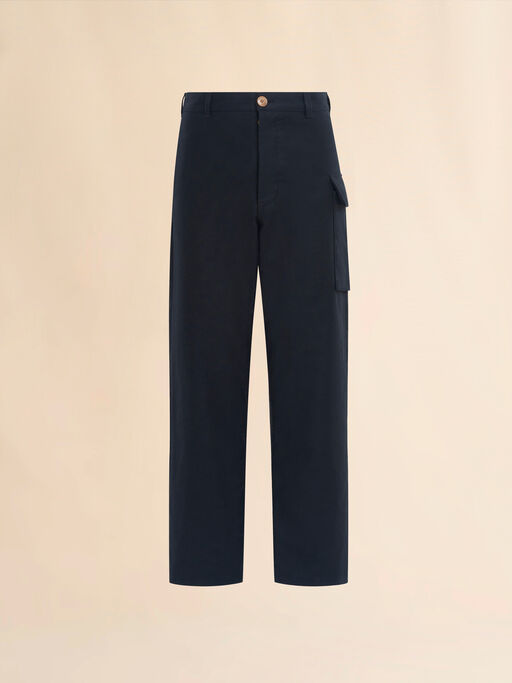 Black gabardine cargo pants - Pants
