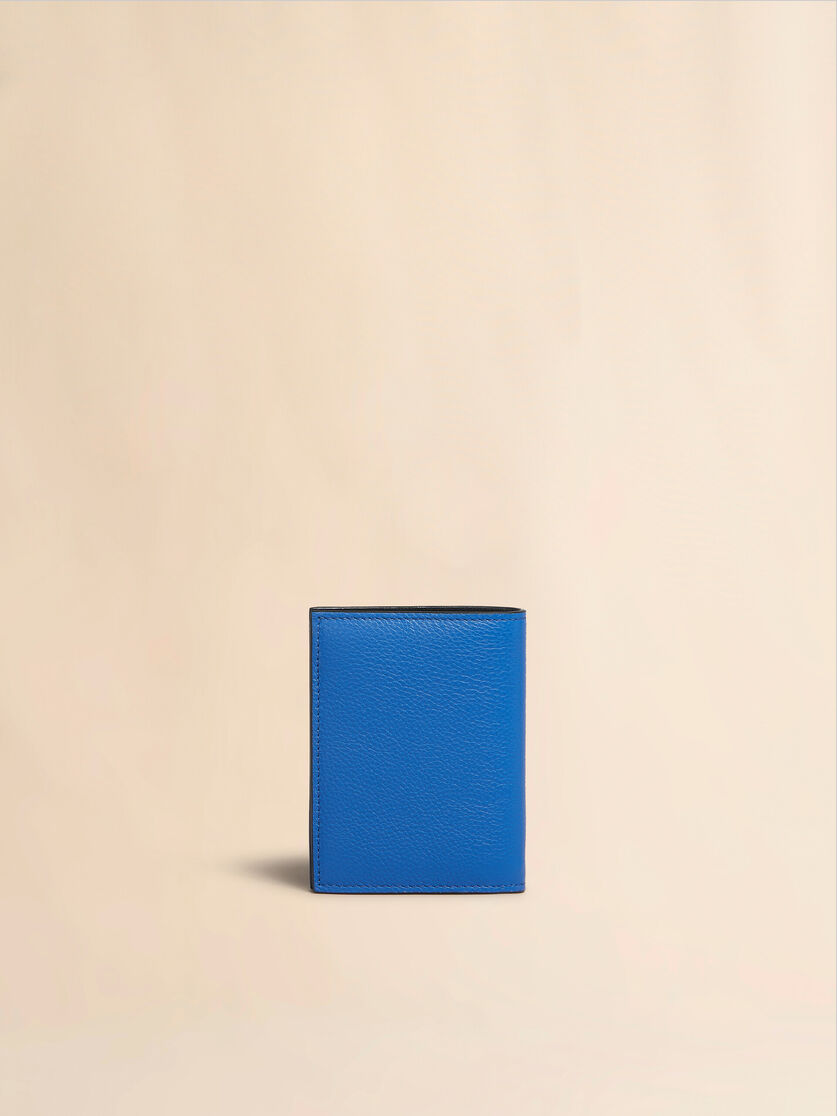 Blue leather bifold wallet with Marni Mending - Wallets - Image 3