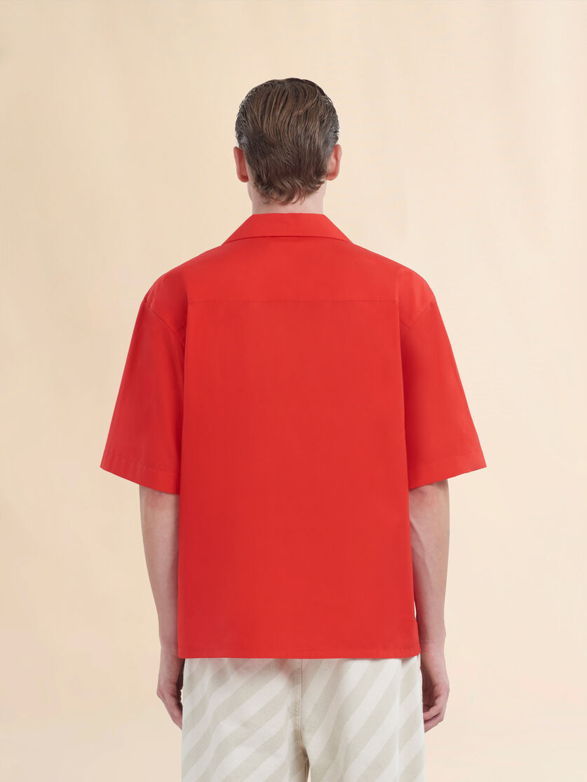 White organic poplin bowling shirt with hidden logo - Shirts - Image 3