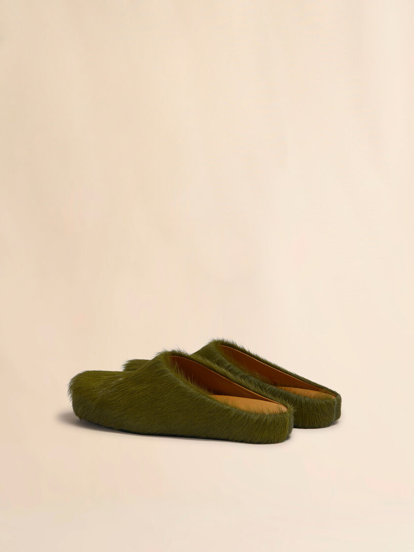 Blue long hair calfskin Fussbett sabot - Clogs - Image 3