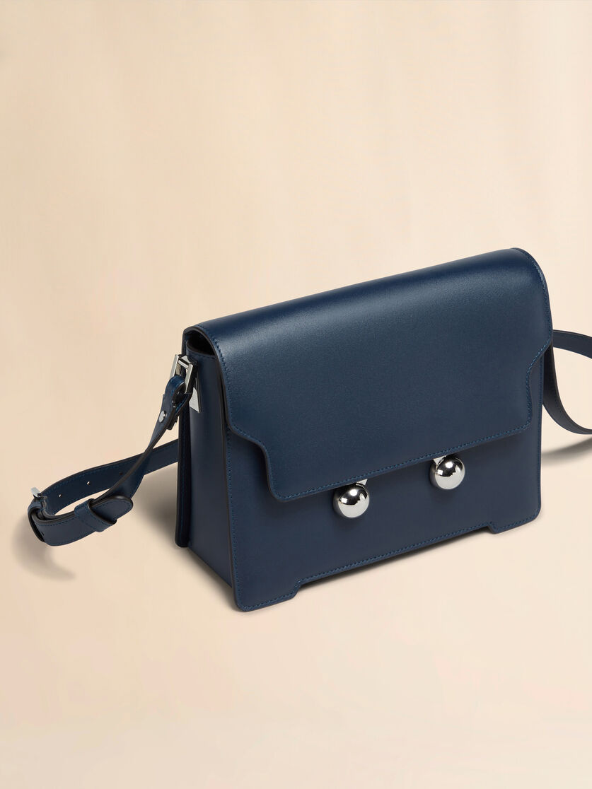 Deep blue leather Trunkaroo medium shoulder bag - Shoulder Bags - Image 4