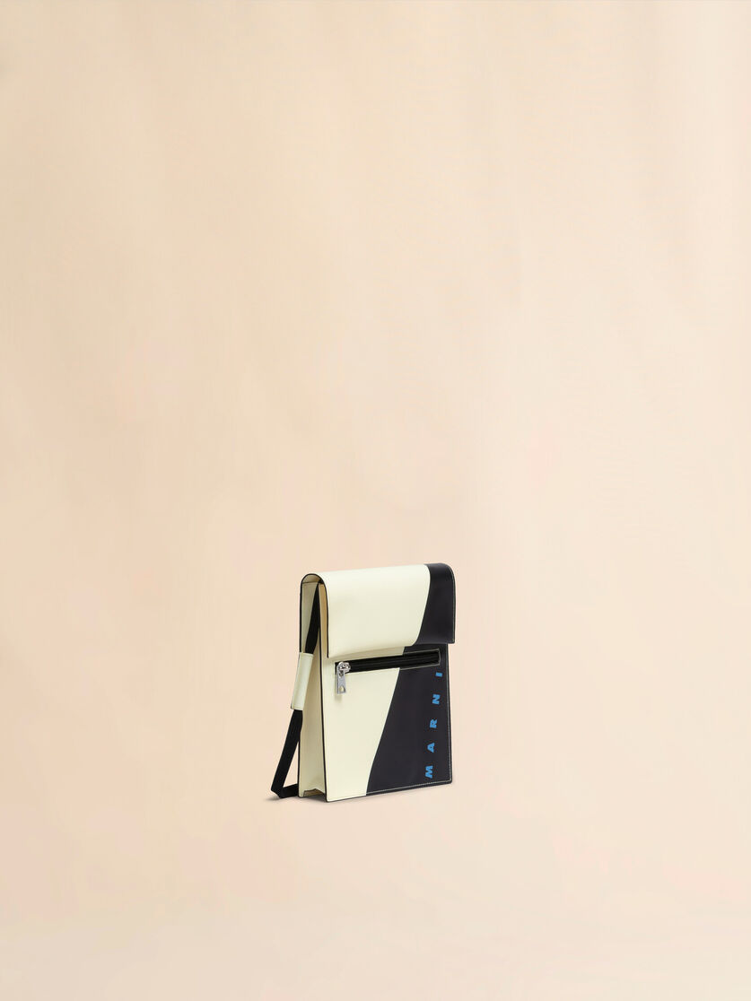 White and black Tribeca pouch with shoelace strap - Shoulder Bag - Image 5