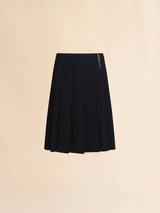 Black wool blend skirt with Marni Symbol - Skirts