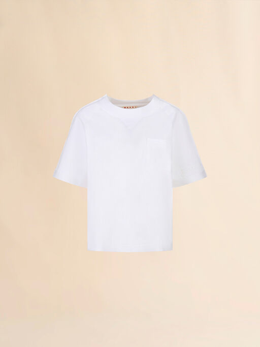 White cotton short-sleeve sweatshirt with Trunkaroo detail - T-shirts
