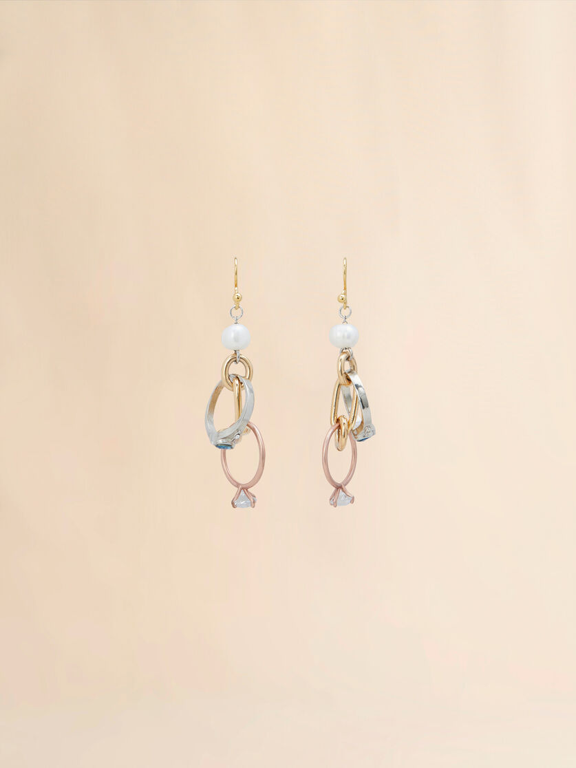 Drop earrings with chains and rings - Earrings - Image 1