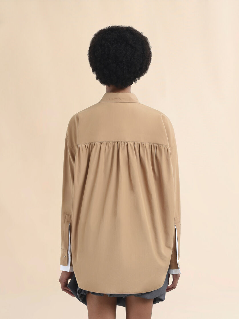 Beige organic cotton shirt with Marni Symbol - Shirts - Image 3