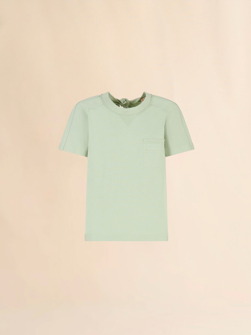 Camiseta de algodón con espalda abierta y bolsillo Trunkaroo en verde - Camisas - Image 1