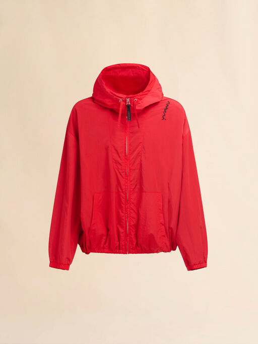 Crinkled nylon hooded jacket - Jackets