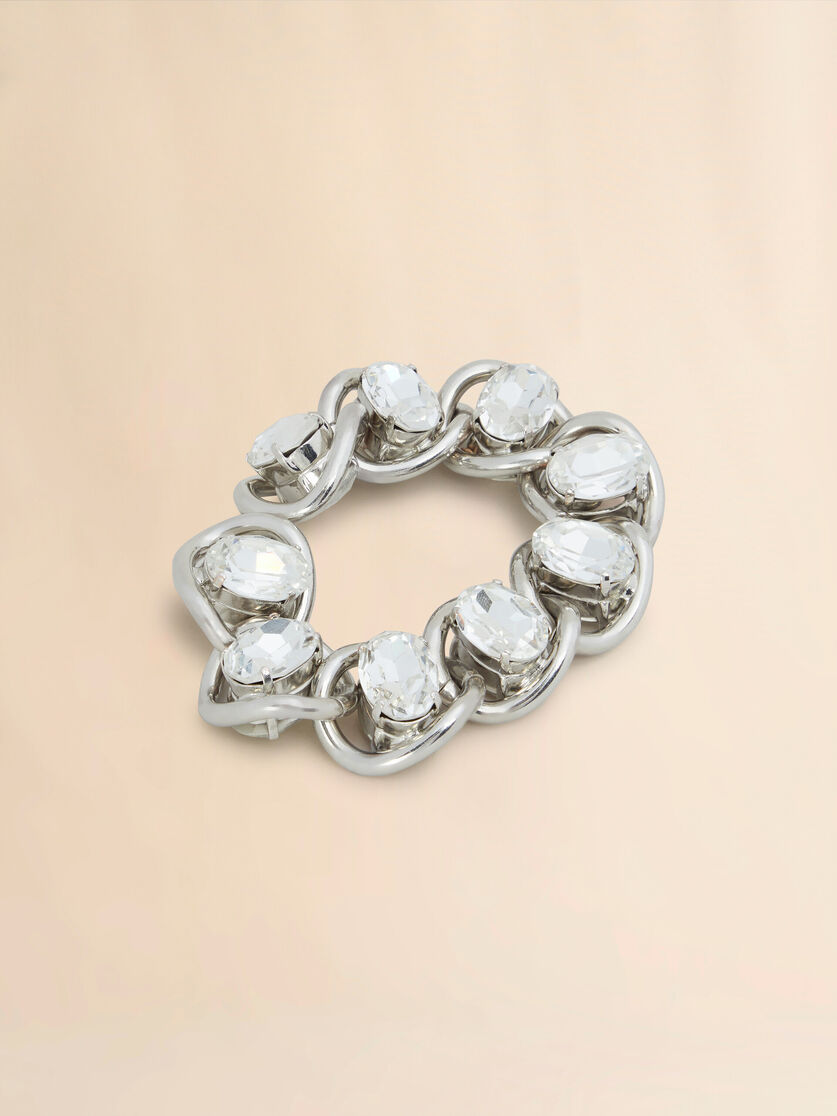Chunky chain bracelet with rhinestones - Bracelets - Image 1