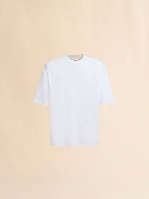 White organic cotton T-shirt with Marni Symbol - Shirts