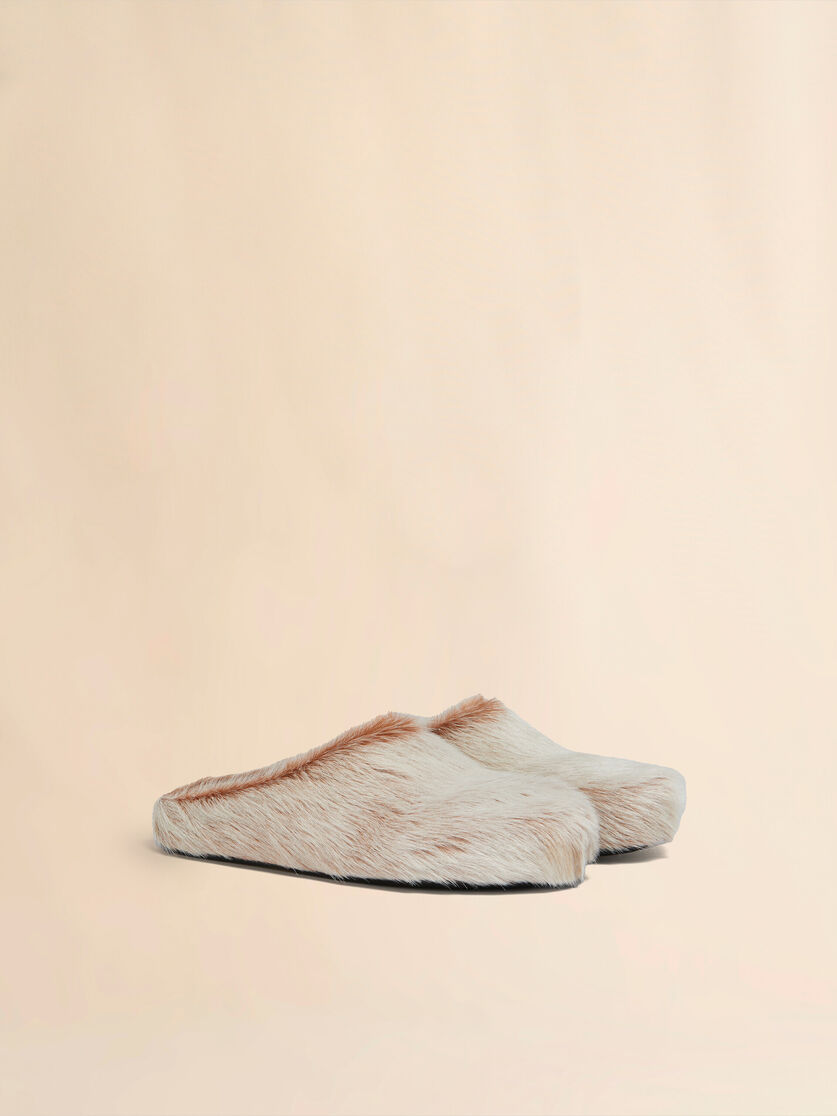 Blue-grey long hair calfskin Fussbett sabot - Clogs - Image 2