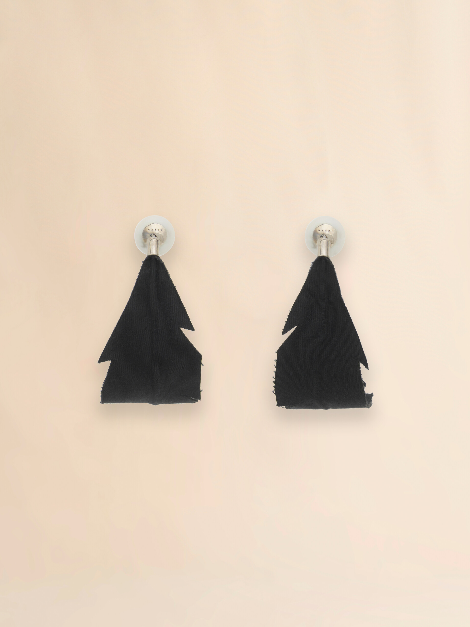 Black fabric feather earrings - Earrings - Image 3
