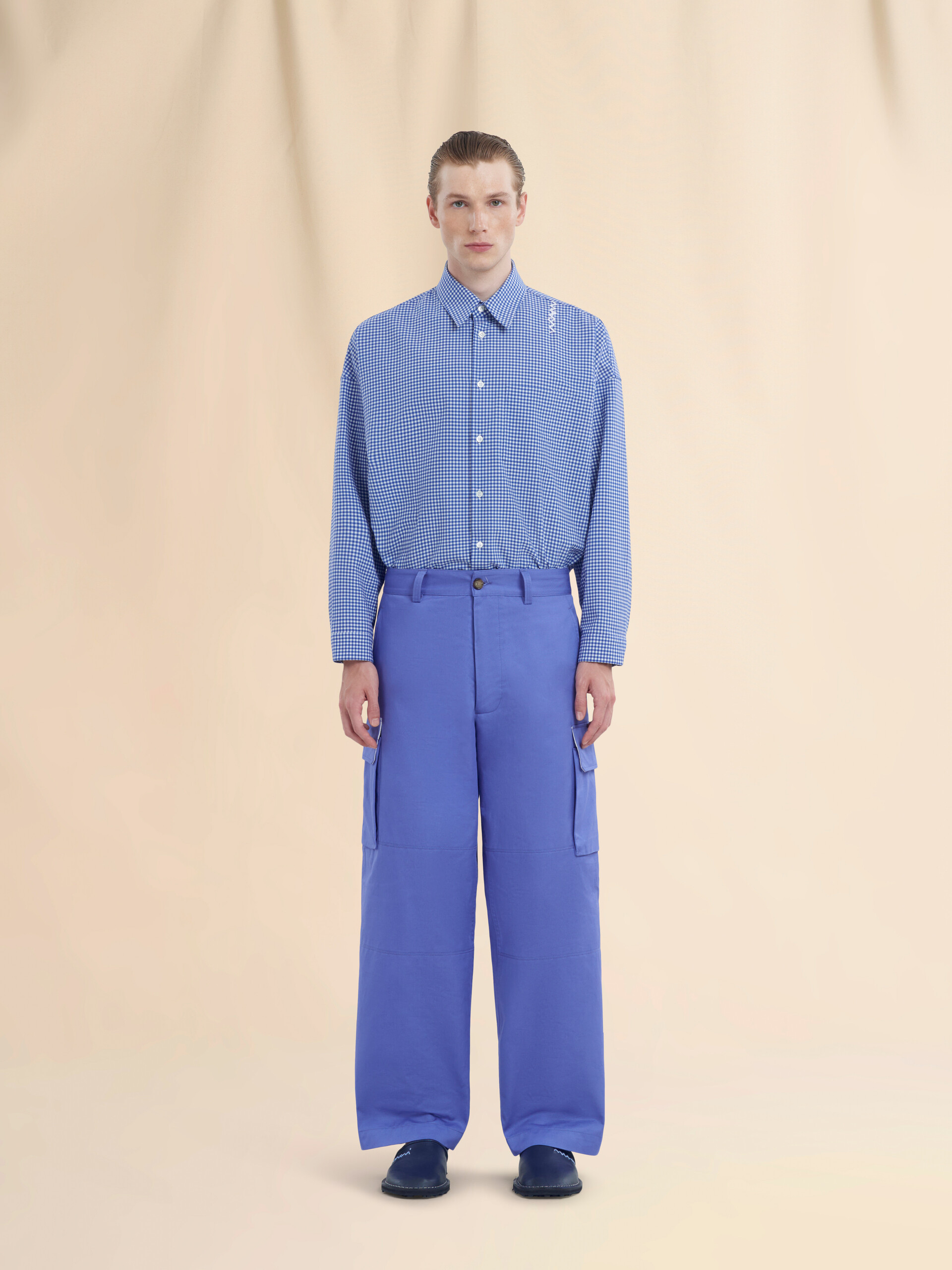 Indigo organic cotton cargo pants - Pants - Image 2