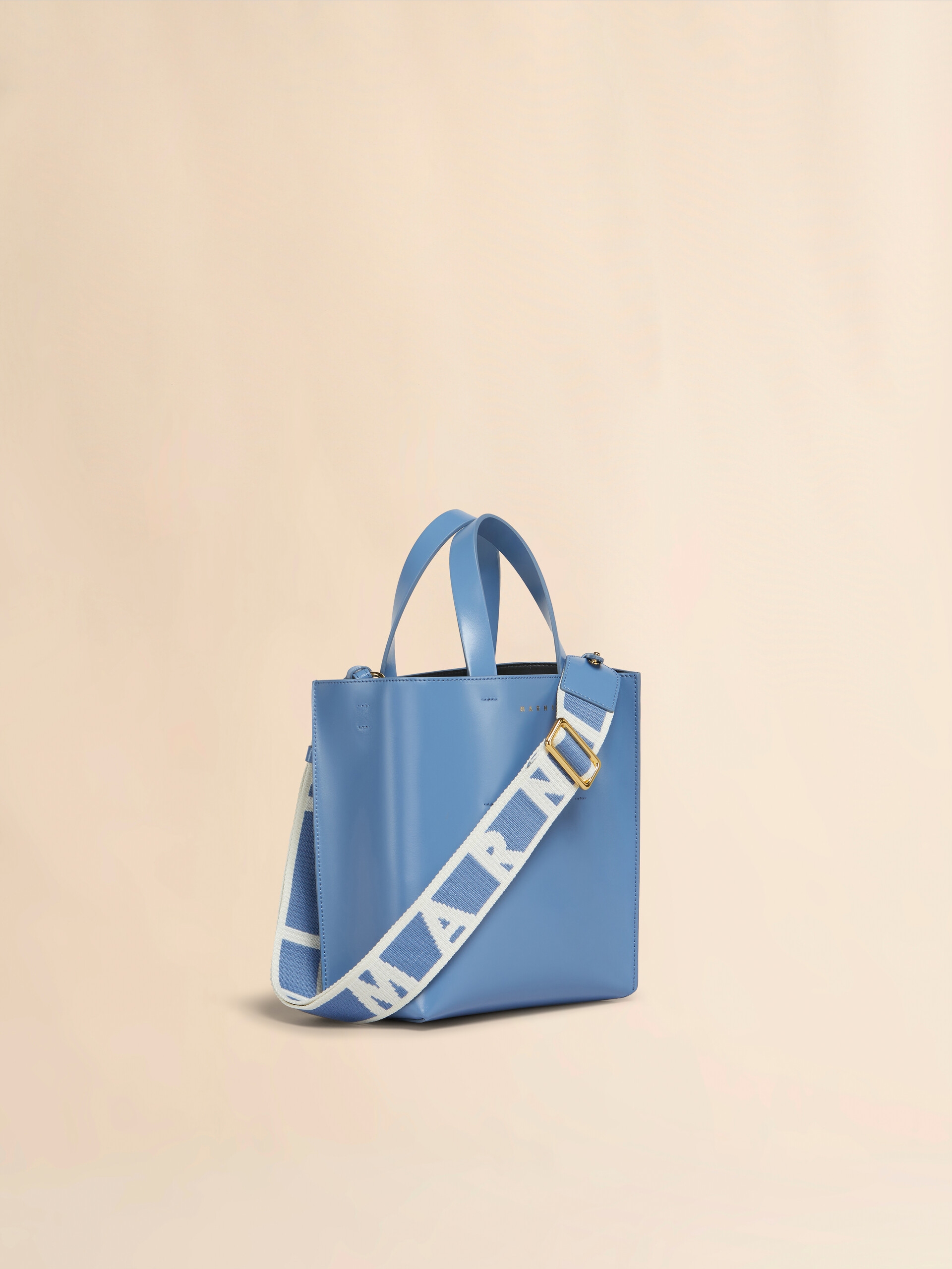 Museo Mini Bag in light blue leather - Shopping Bags - Image 5