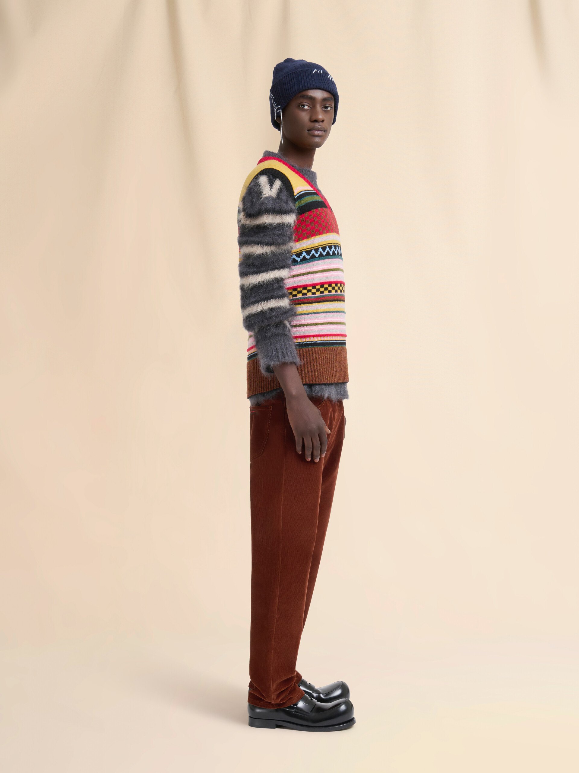 Gilet en laine avec motif multicolore - pulls - Image 5