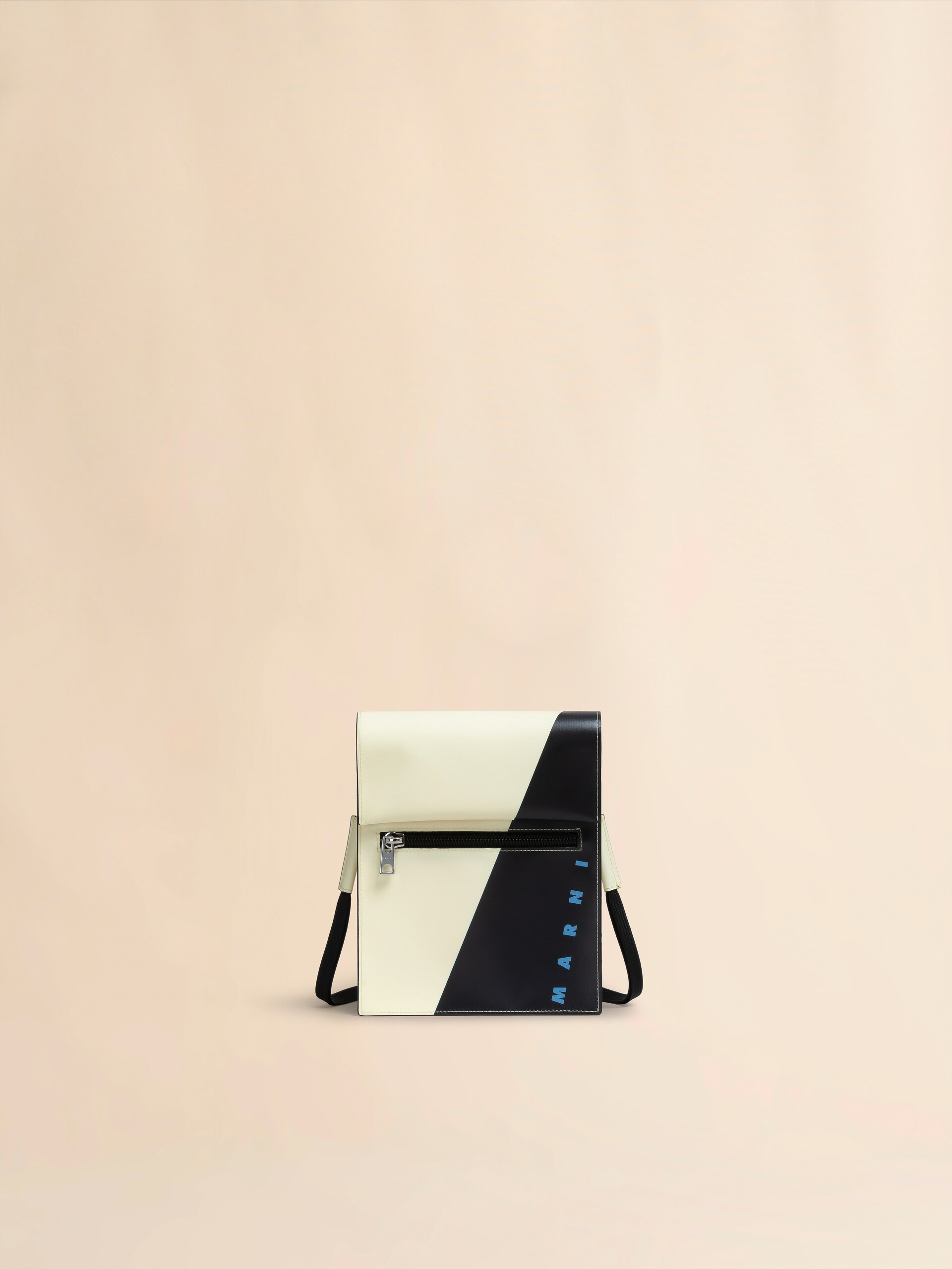 White and black Tribeca pouch with shoelace strap - Shoulder Bag - Image 1