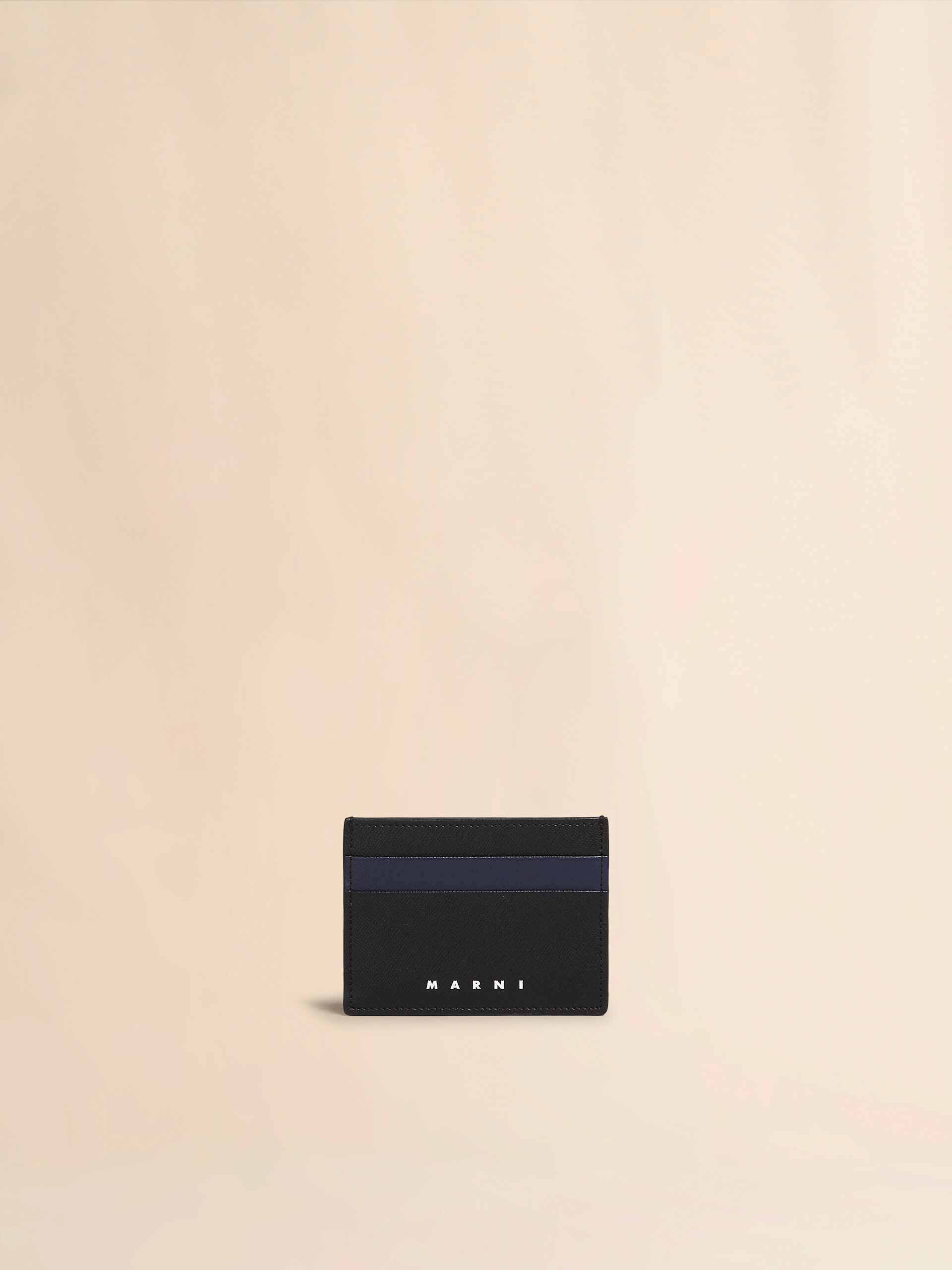 Black and blue saffiano leather card case - Wallets - Image 1