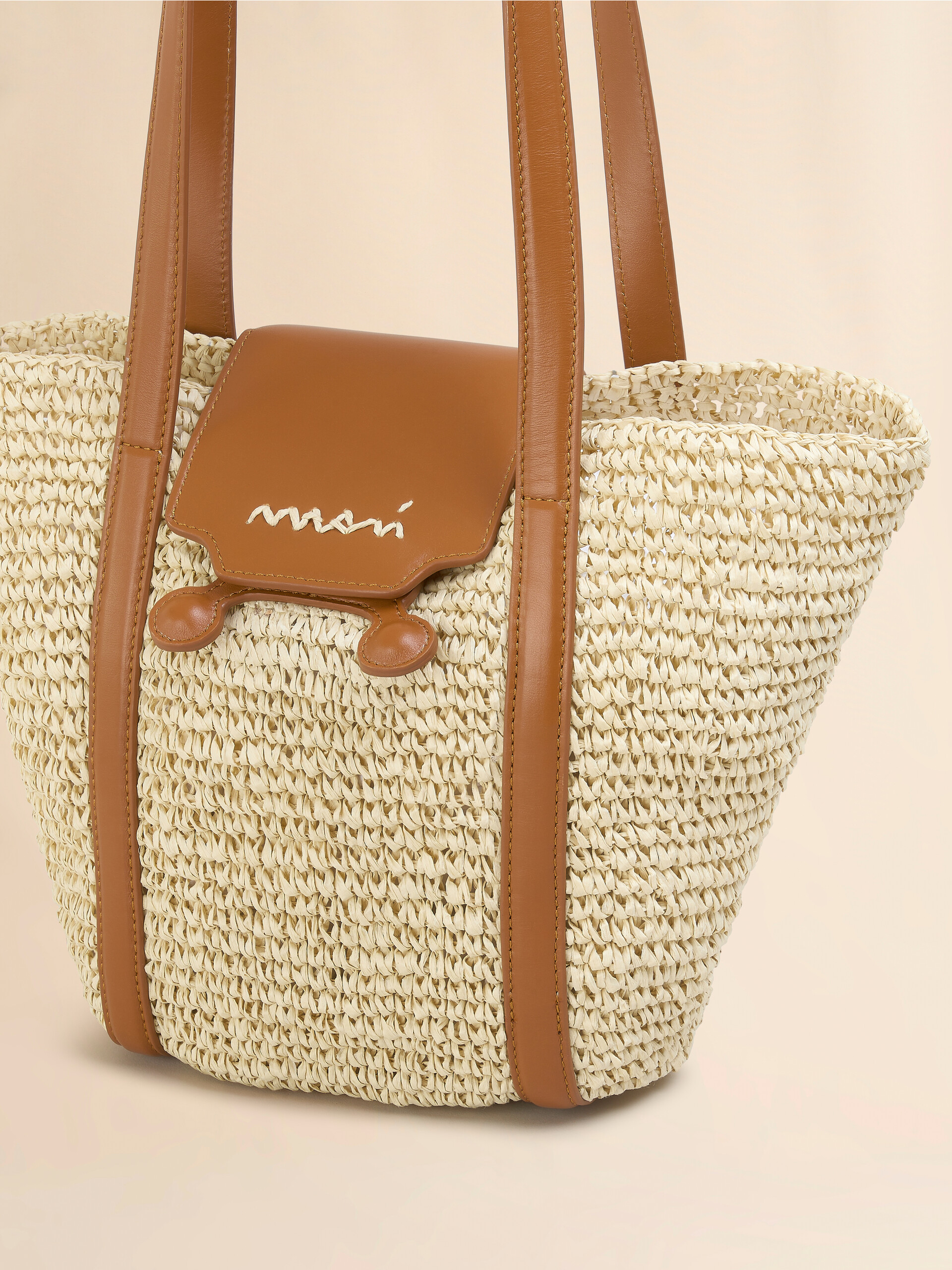 Small black raffia-effect Trunkaroo beach bag - Shopping Bags - Image 5