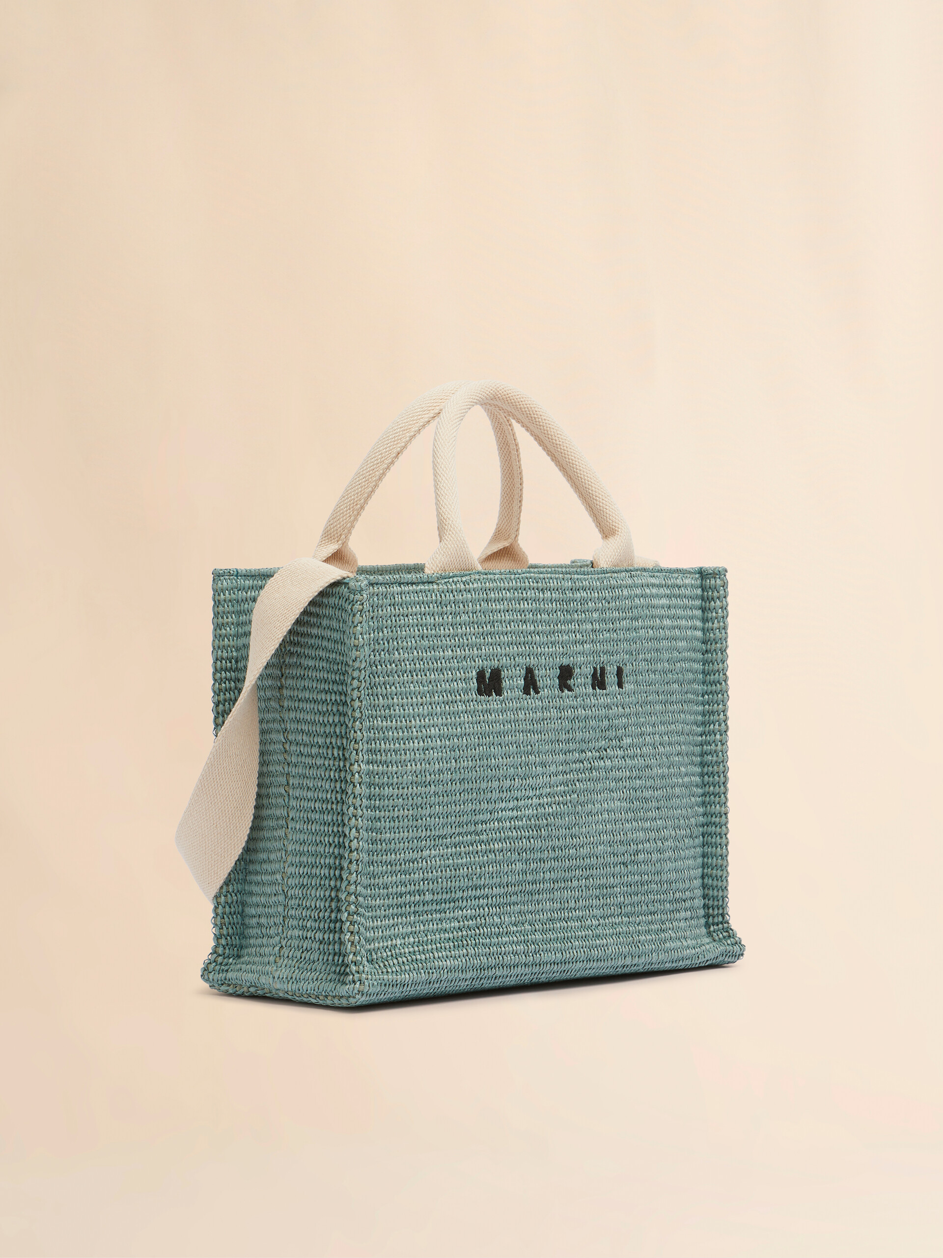 Pink raffia-effect Small Tote Bag - Shopping Bags - Image 6