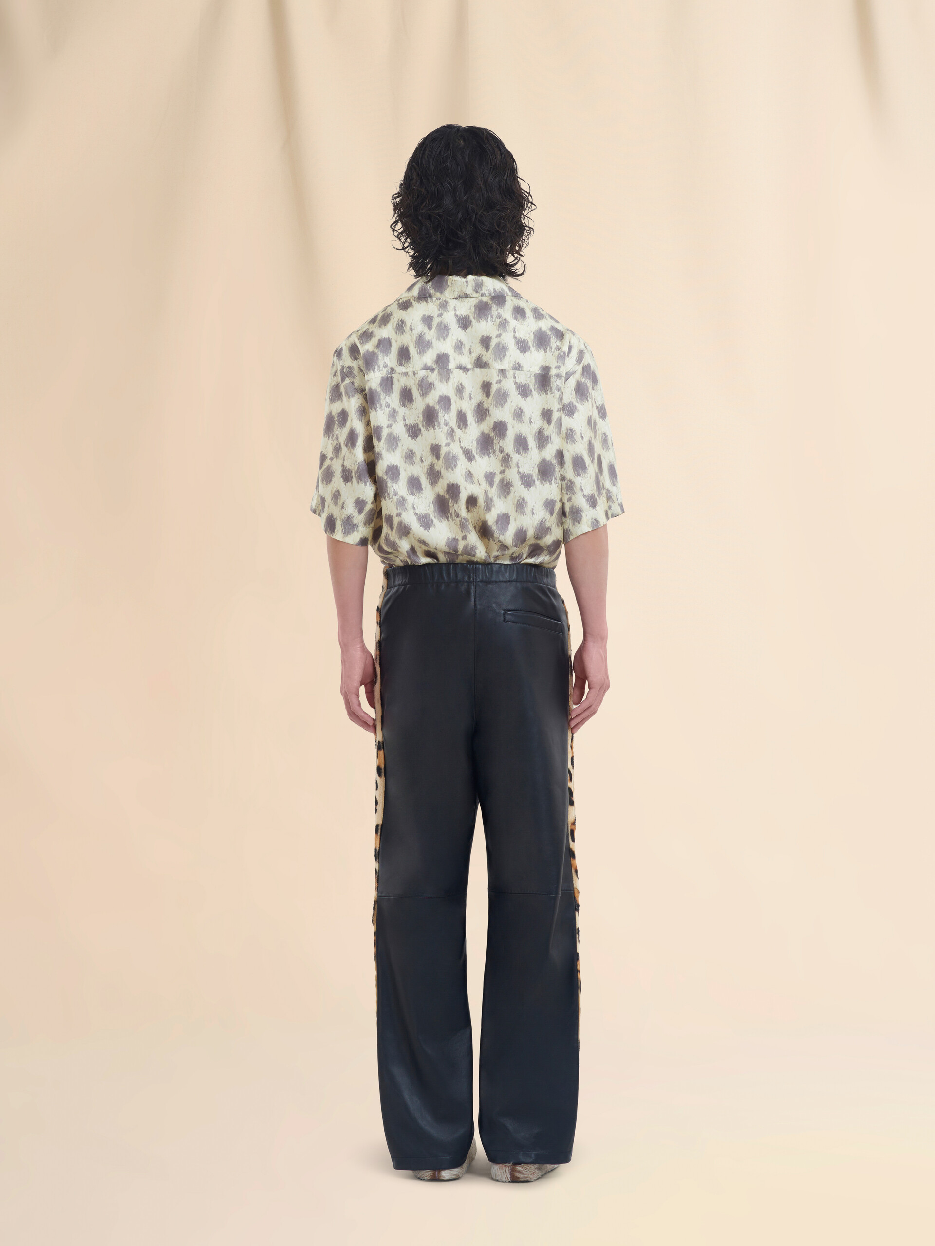 Pantalon de jogging en cuir nappa noir - Pantalons - Image 3