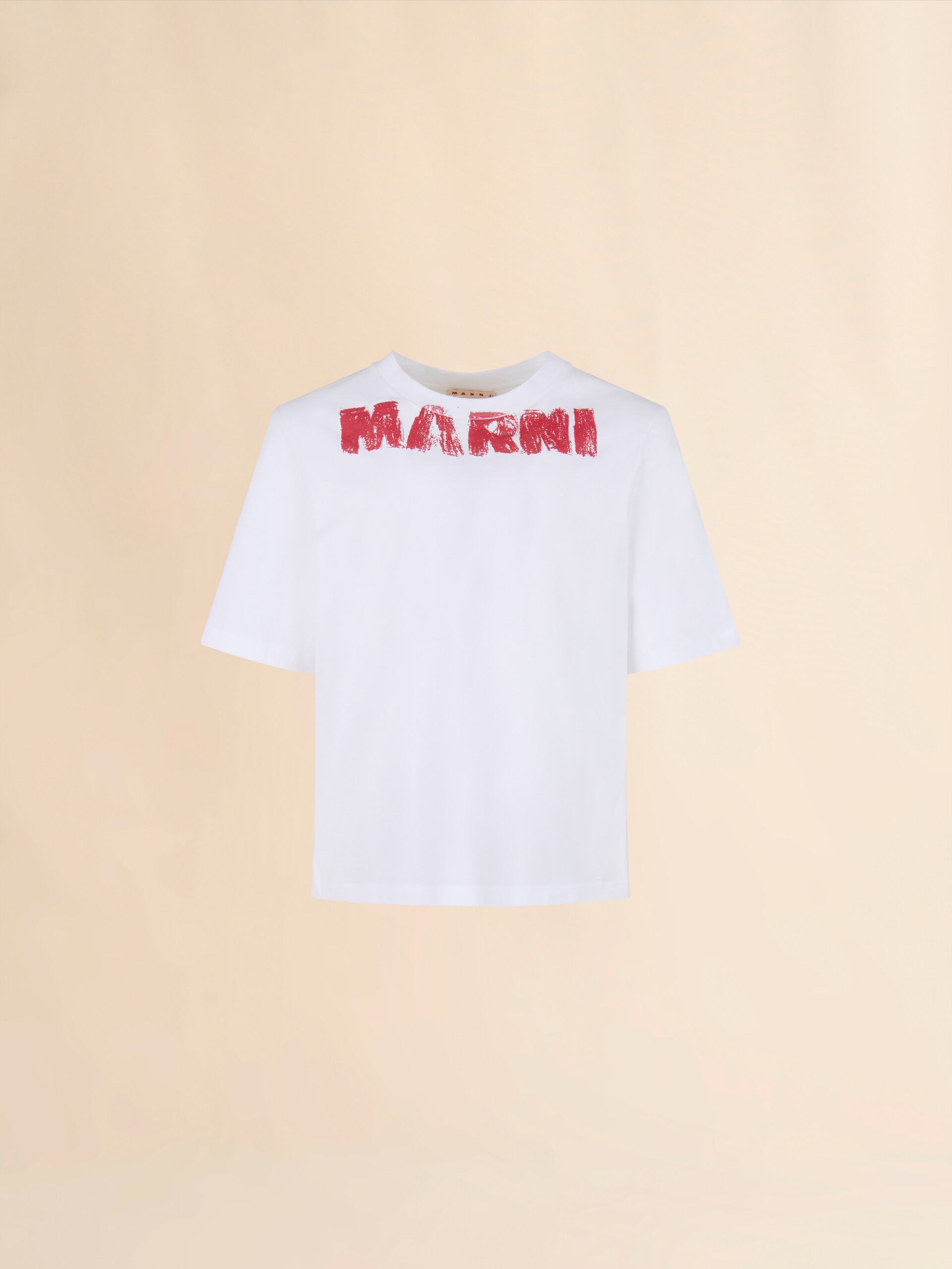 White cotton T-shirt with Marni Monolith print - Shirts - Image 1